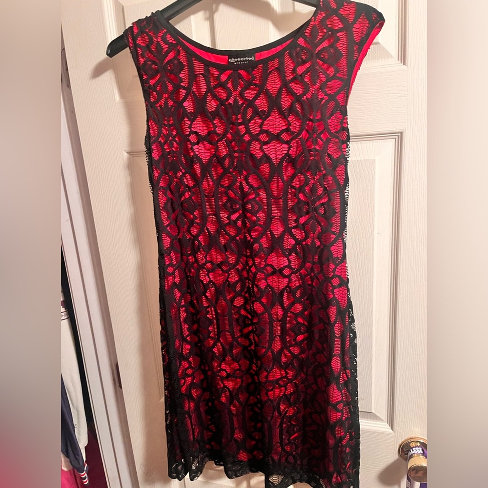 DRESSBARN Black and Red Lace Dress